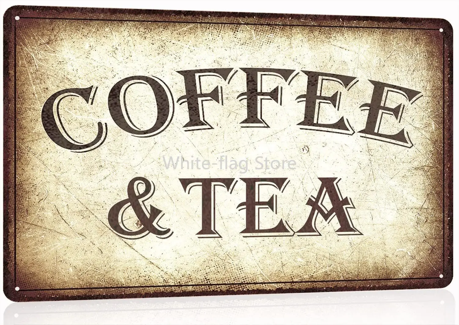 

Creative Tin Sign Coffee and Tea Retro Metal Tin Sign Coffee Quote Wall Art Rustic Cafe Bar Kitchen Wall Decor Coffee