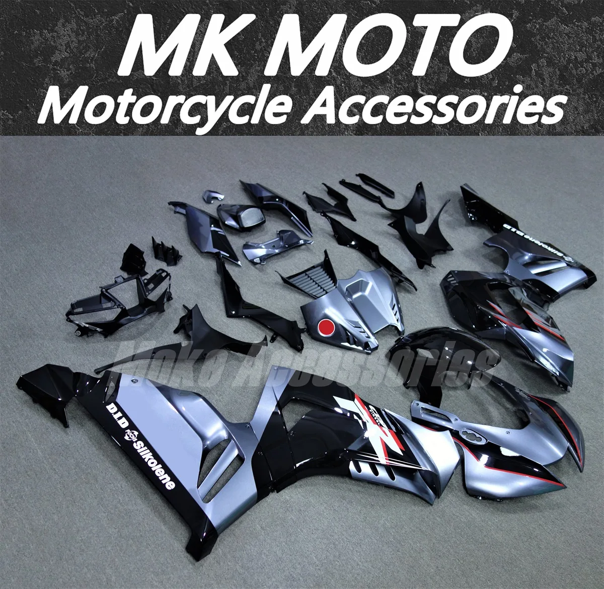 

Комплект обтекателей для CBR1000RR-R Fireblade SP 2020 2021 2022, набор кузовных деталей 20 21 22, высококачественный, литой, серебристо-серый, черный