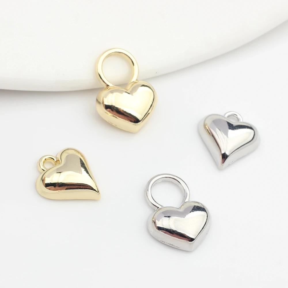 Zinc Alloy Pendant Mini Heart Charms Pendant 10pcs/lot For DIY Fashion Jewelry Earrings Making Accessories