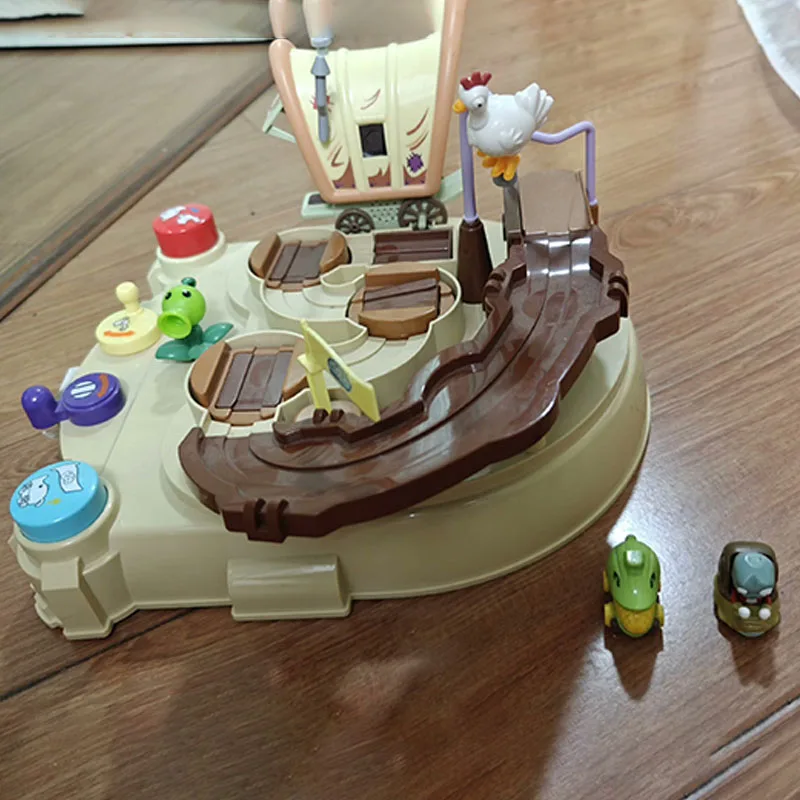 Piante Vs Zombies Giocattolo Avventura occidentale Sfida Giocattolo Combinazione di montaggio Auto ferroviaria Scorrevole inerziale Regalo per bambini