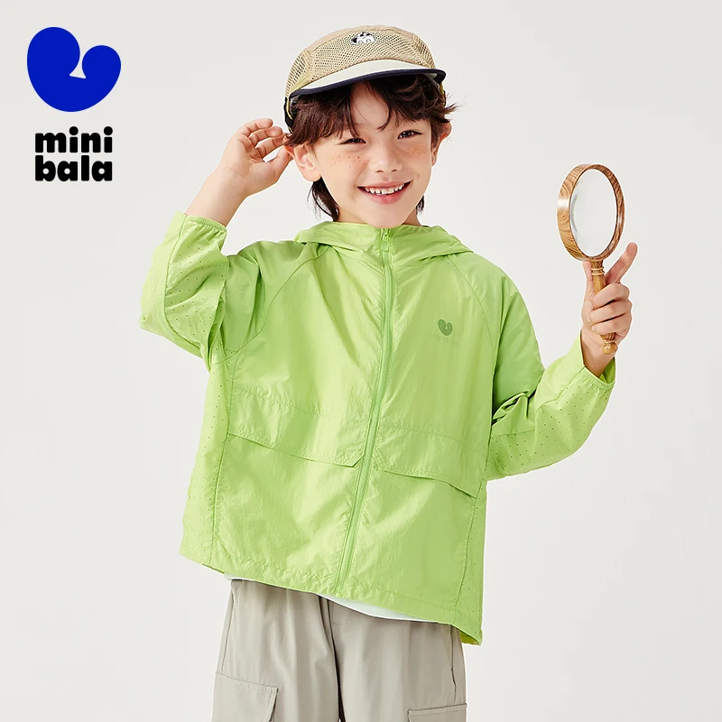 Mini Bala Boys Girls UPF50+ Cool Touch Lightweight Family Sun Protection Jacket for Summer Kids