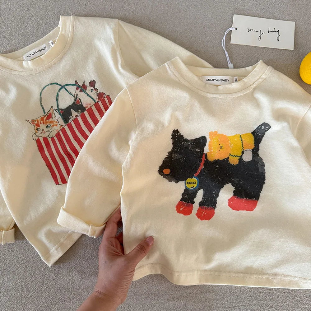 Kinder-Langarm-T-Shirt Herbst-Oberteile für Kinder Niedliche Cartoon-Kinder-T-Shirts Baumwolle Kleinkind-Unterwäsche Baby-Outfits Kleidung – Detail 8