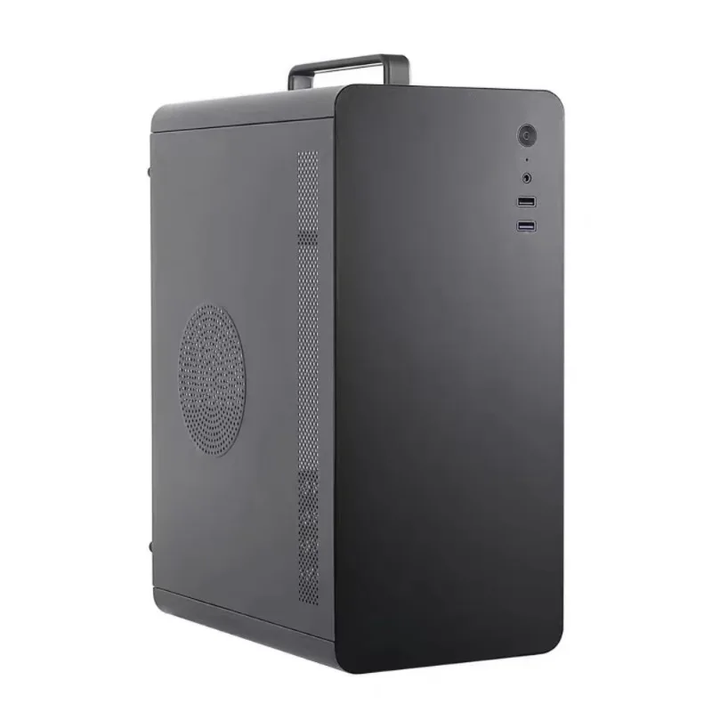 ACU200 Compact Micro-ATX Computer Chassis Minimal Office Desktop with Carry Handle