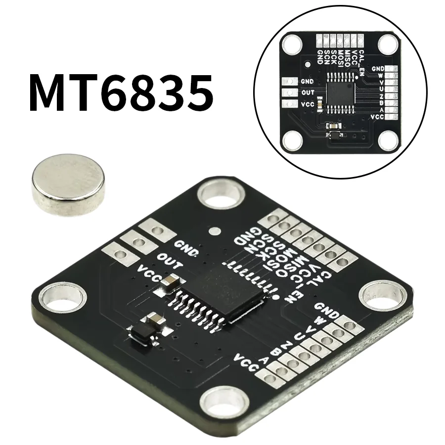 MT6835 21-Bit Magnetic Encoder Module PWM SPI High-Resolution Rotary Position Sensor for BLDC Brushless Motor AS50 Alternative