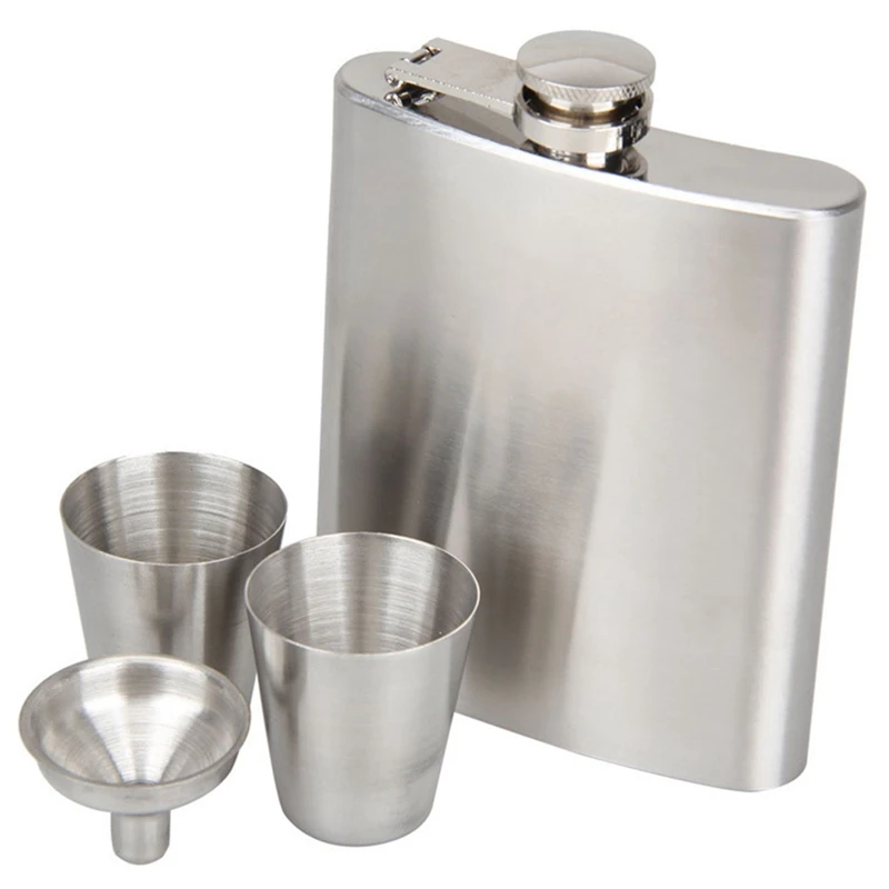 Stainless Steel Hip Flask For Liquor Whisky Cap Funnel Drinkware Drinker Hip Flask Mini Bottle With Funnel