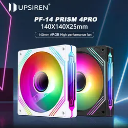 UPSIREN PF-14 PRISM 4PRO Computer Chassis Fan 14cm ARGB 4 Pin PWM Quiet Cooling Fan 12V Large Air Volume 61.5CFM/650-1800RPM