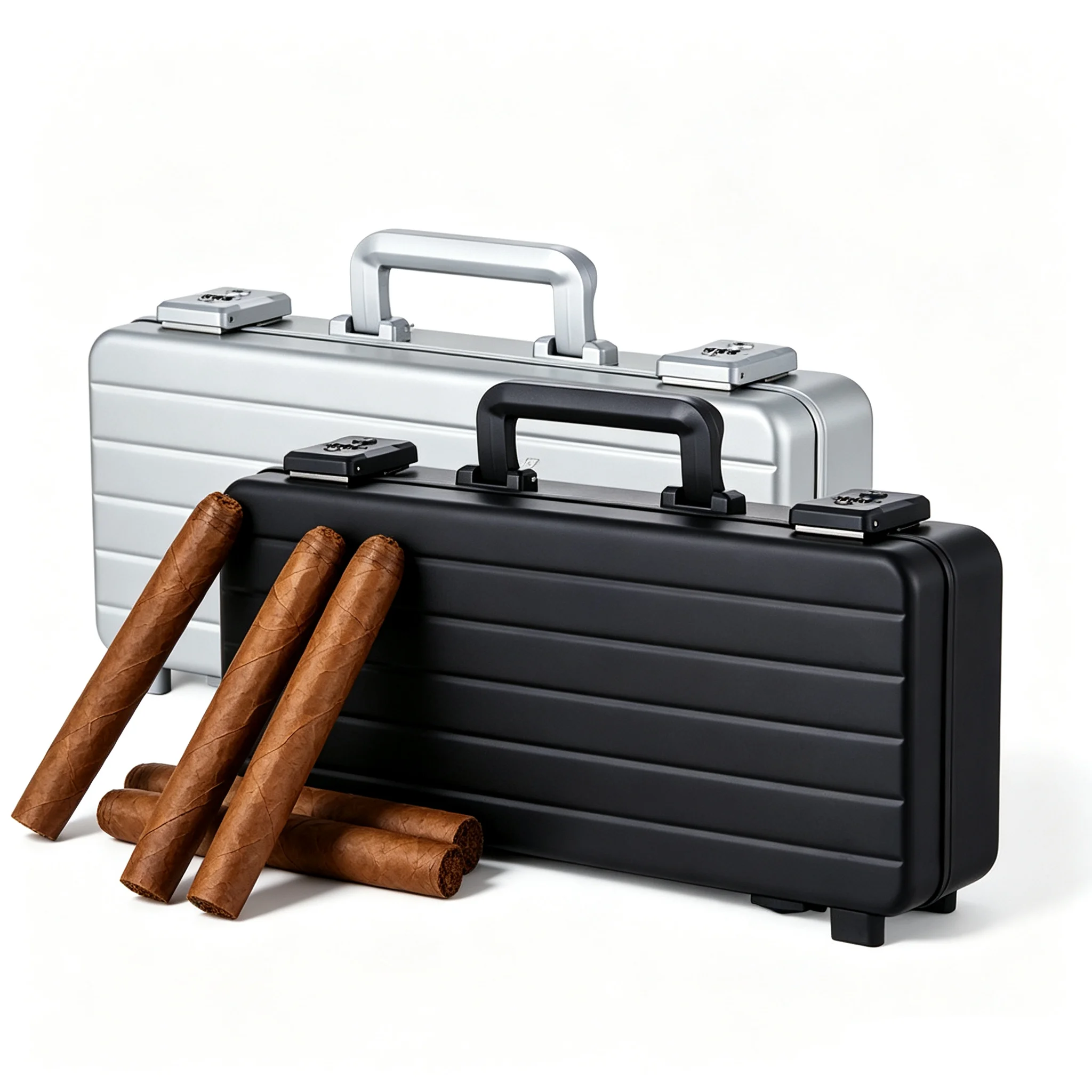 Aluminum Magnesium Alloy Multifunctional Password Portable All Metal Cigar Box, Men's Gift.