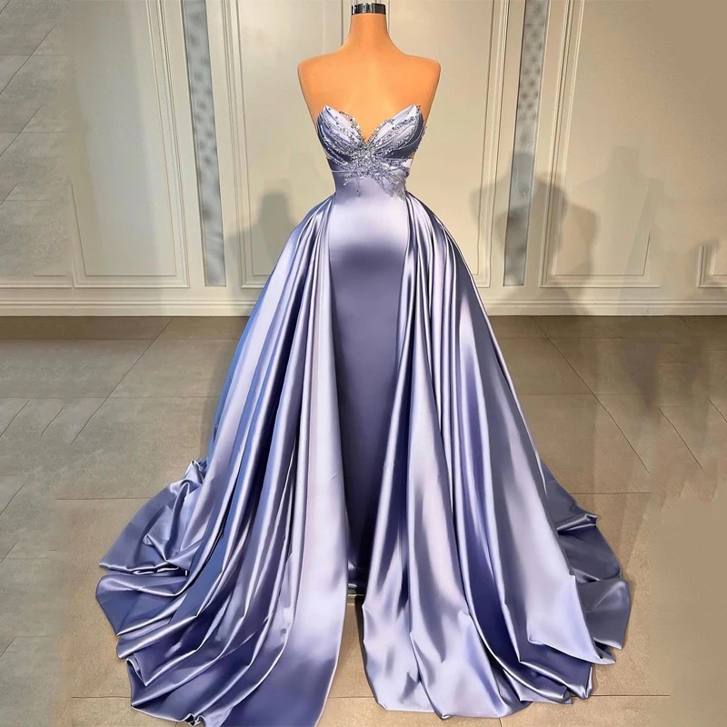 Thinyfull Formal Mermaid Prom Dresses Sweetheart Beadings Evening Dress Floor Length Saudi Arabia Cocktail Party Gowns Plus Size