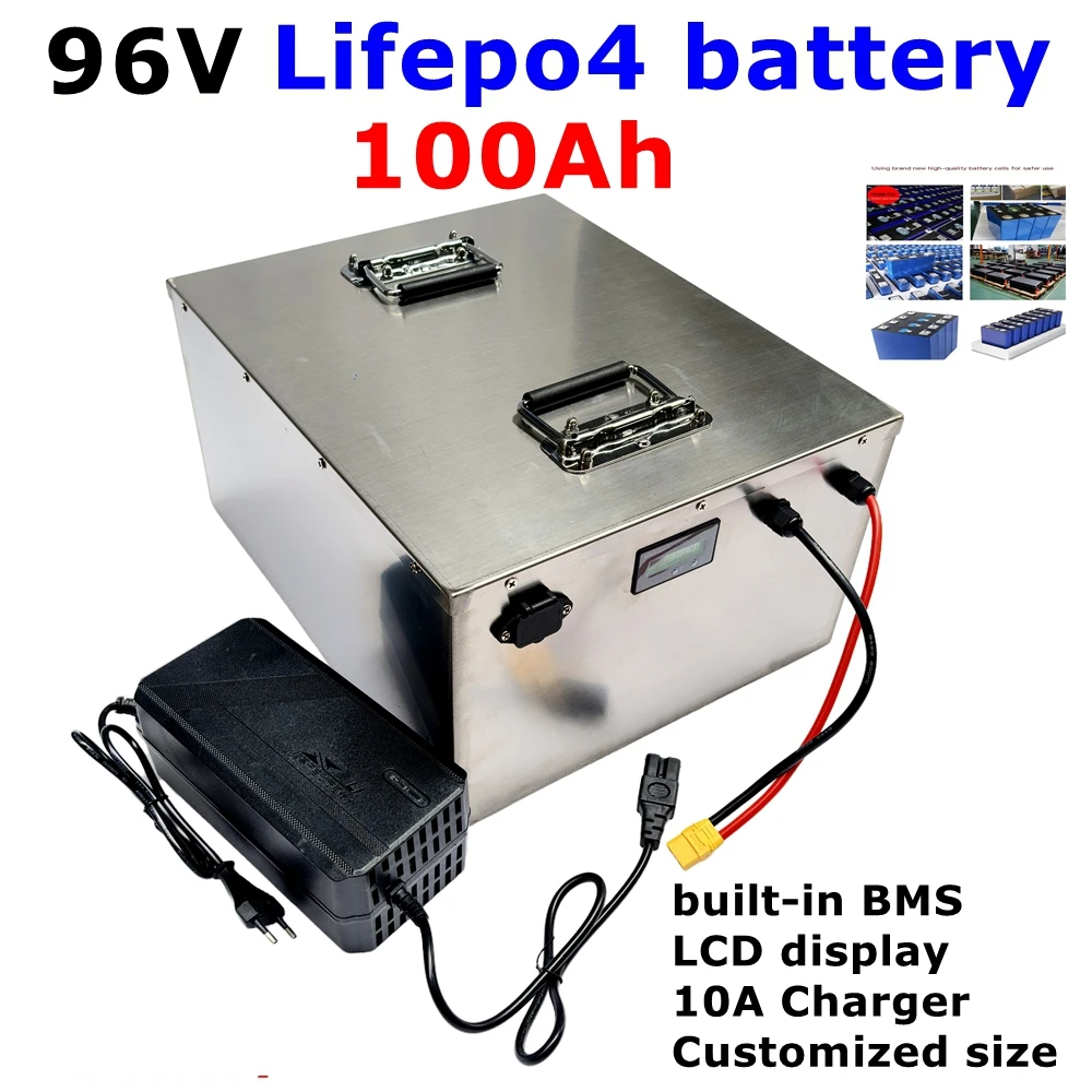 

LT-lithium 96v 100Ah Lifepo4 battery pack BMS 32S 102V for AGV inverter vehicle scooter Motorcycle 8000W Forklift + 5A charger.