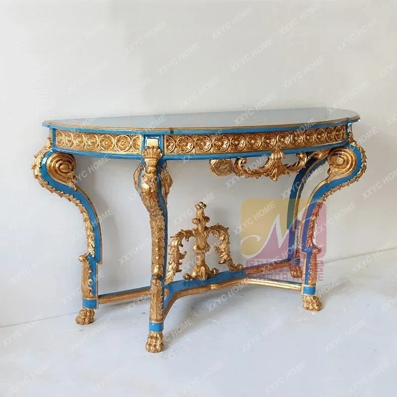 

L classical painted entrance table, living room against the wall, decorative partition entrance cabinet