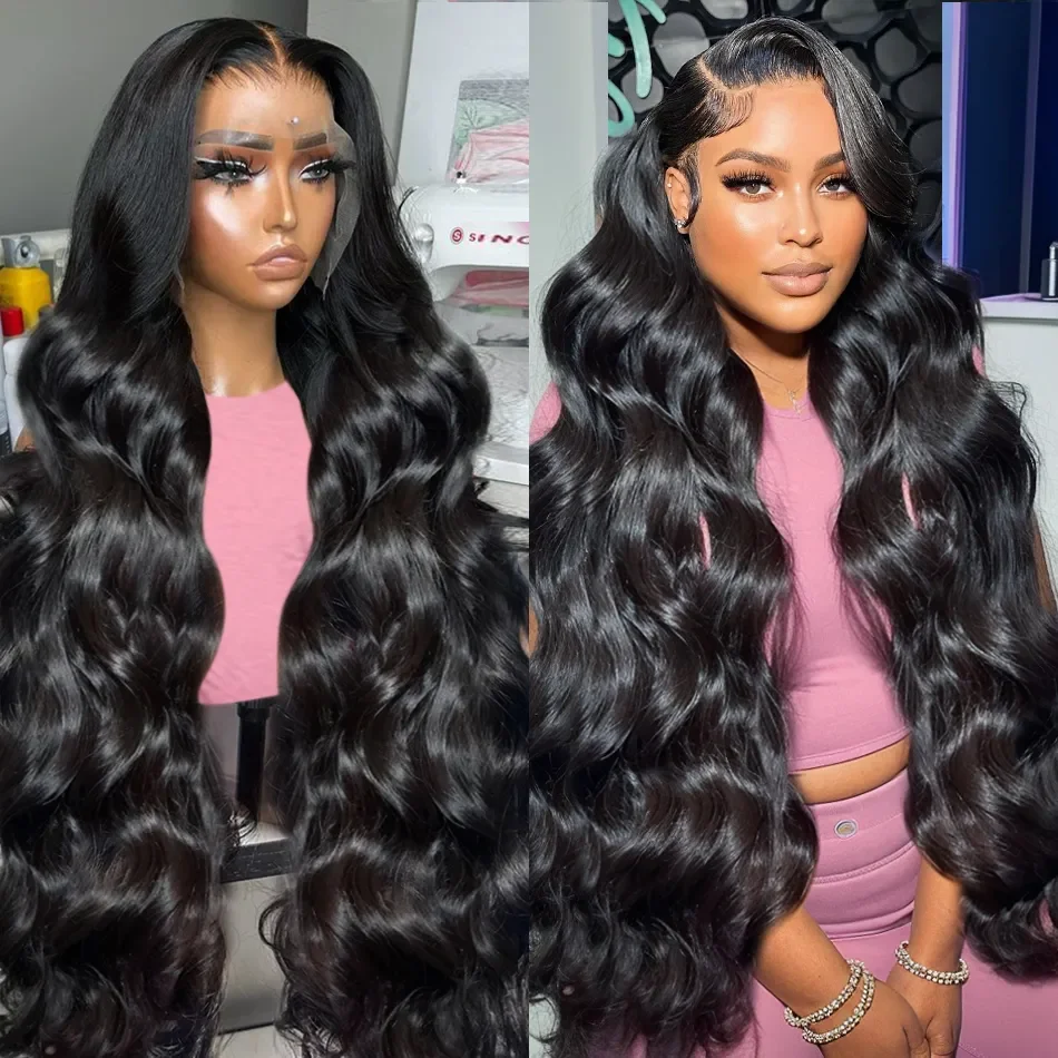 Body Wave HD Lace Wig 13x6 Human Hair Brazilian 40Inch Transparent 13x4 Lace Frontal Human Hair Wigs For Black Women Pre Plucked