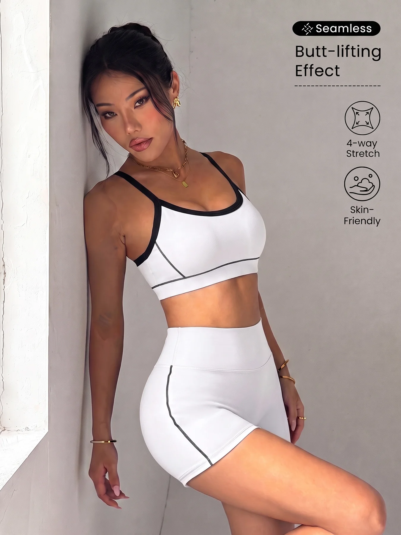 Minimizer Bra Women - Contrast Trim Seamless Workout Set Women