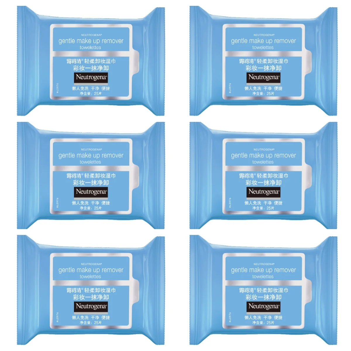 Neutrogena gentle make up remover towelettes 25pcs * 6pack