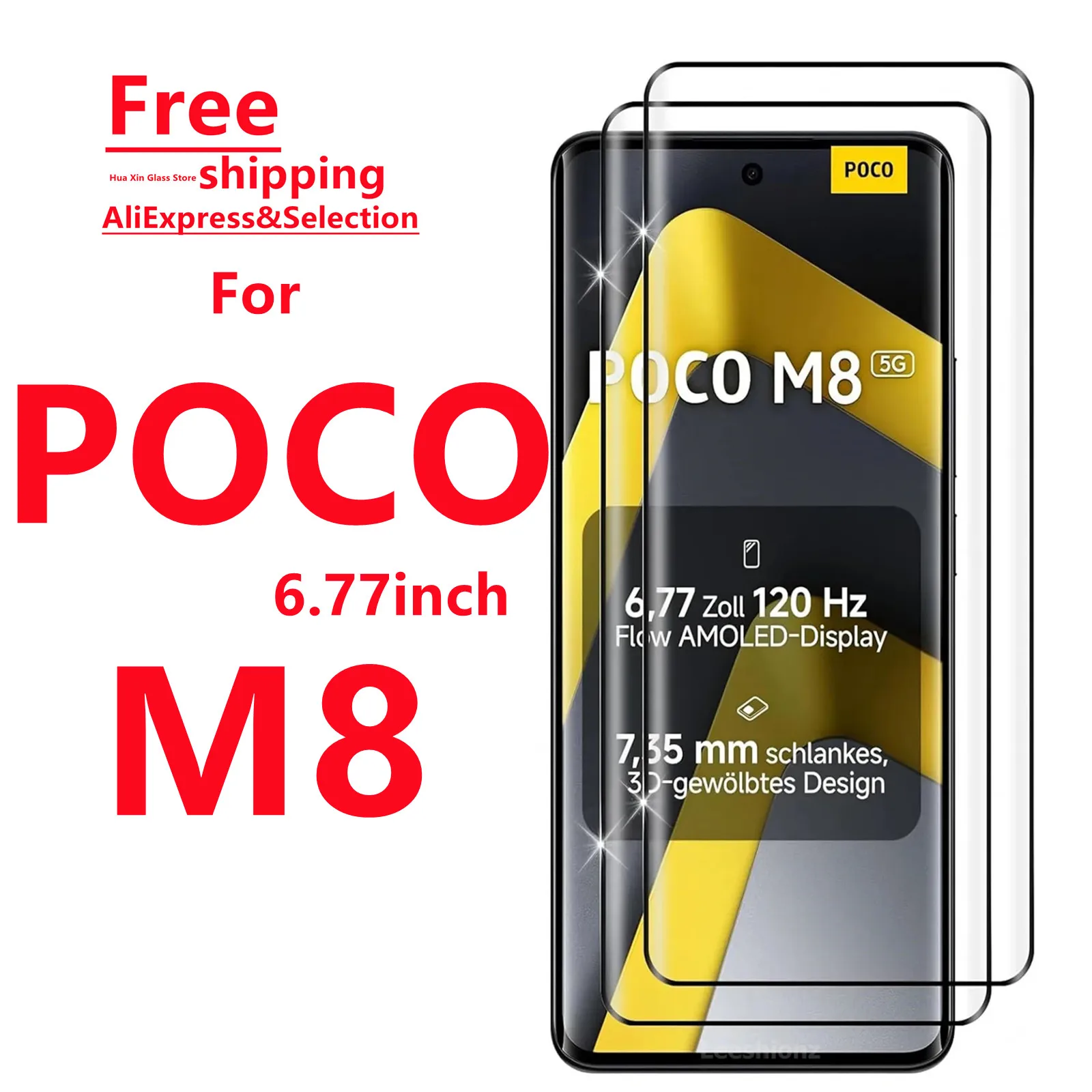 

1/4Pcs Tempered Glass Screen Protector for Poco M8 - Smartphone Protection Suitable for POCO M8 Series