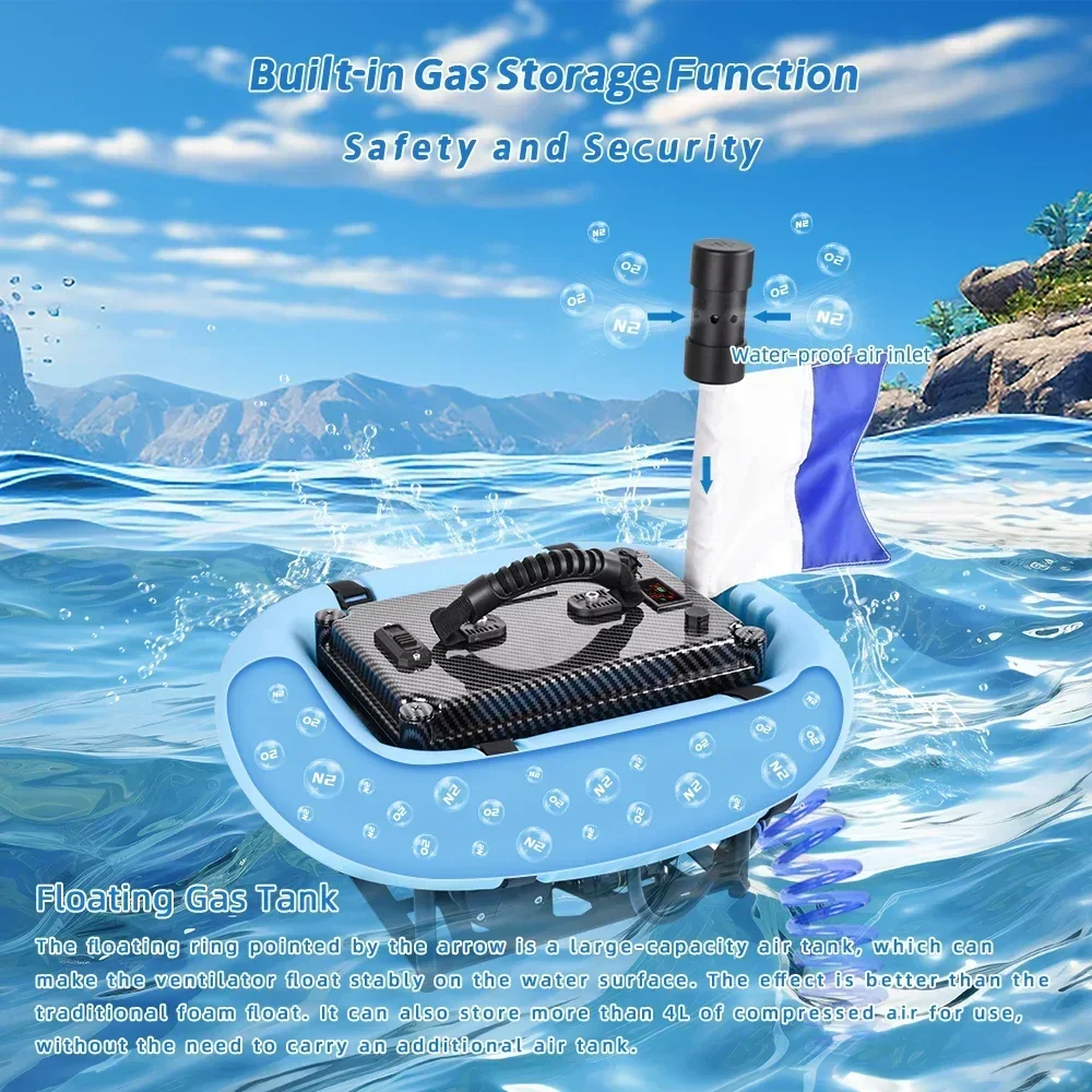 Enhanced Edition Underwater Scuba Diving Snorkel Device Diving Waterproof Portable Rechargeable 14 Meters Outdoor Recreational