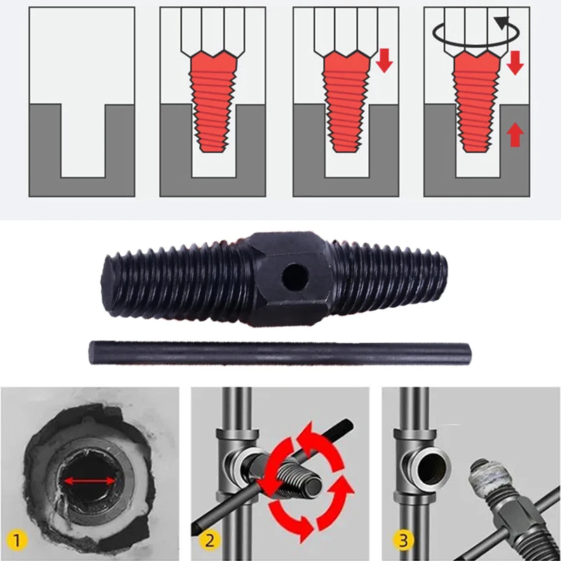 مزدوج رئيس وجع صنبور صمام كسر انبوب ماء المسمار النازع مزيل التالفة سلك انبوب ماء الترباس إزالة السباكة أداة مجموعة