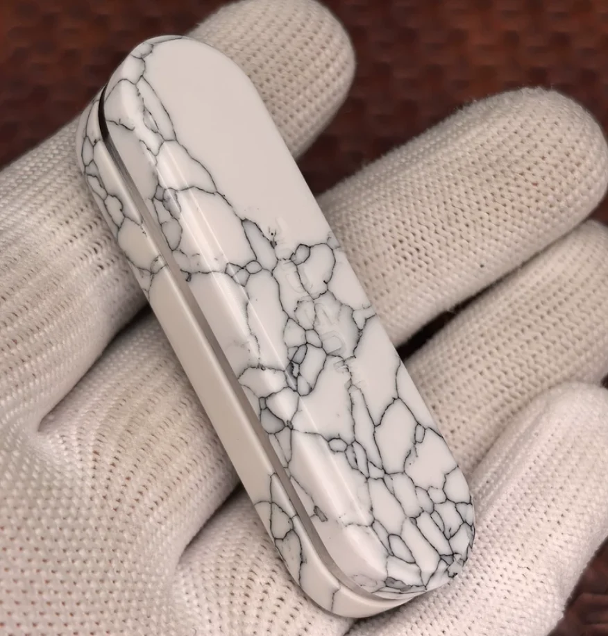 Used EDC MUSI white marble topb double track fidget spinner metal decompression toy