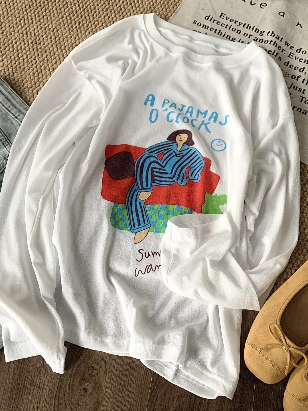 White Long Sleeve Thin T-Shirt Women Summer 2026 New Loose Casual Sun Protection Cover up Lazy Style Top Trendy Cotton Linen