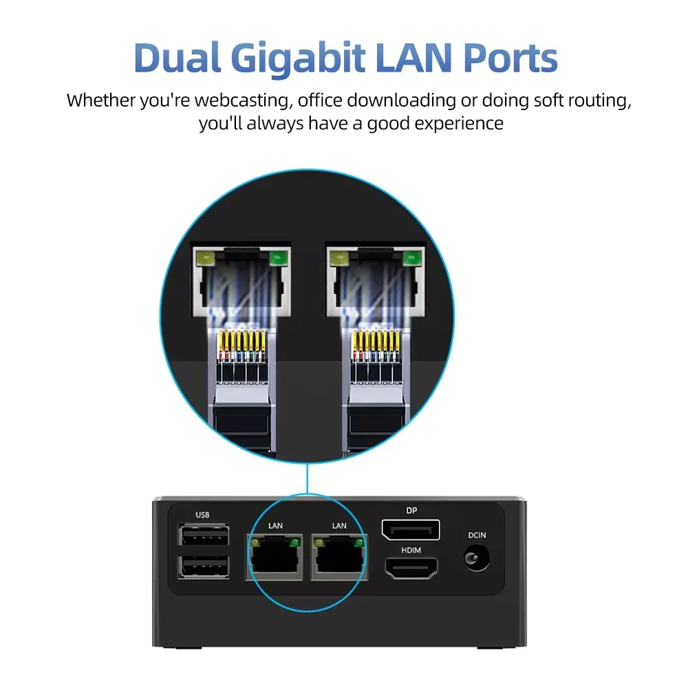 كمبيوتر صغير مع شريحة ألعاب N4020/N3350 سعة 64 جيجابايت SSD DDR4 6G HD عرض Intel/Amd Linux OS بدون مروحة Win 10/11 للاستخدام المكتبي والمنزلي