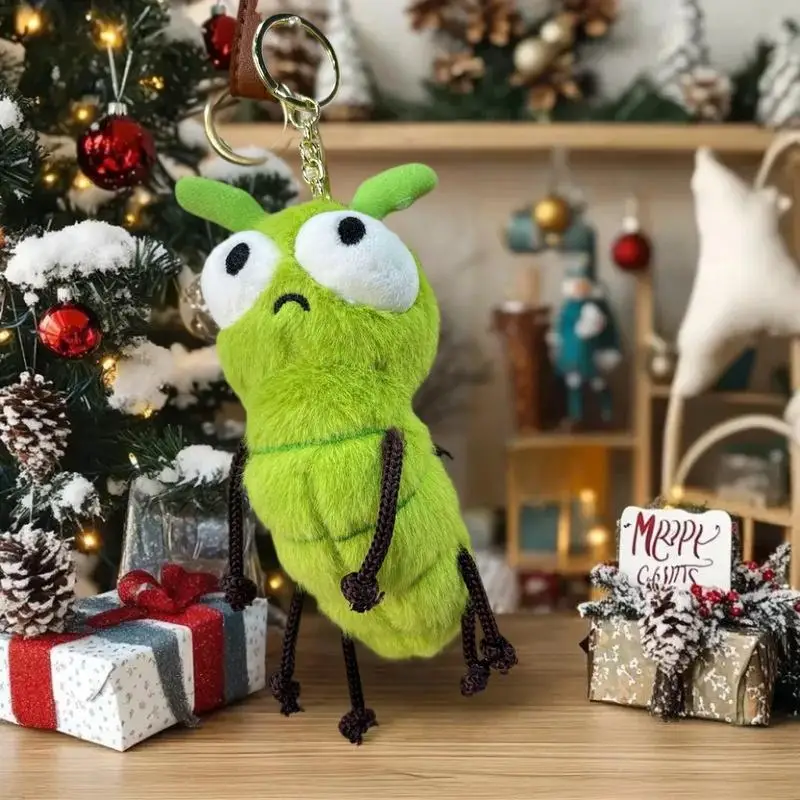 Lindo dibujo animado creativo insectos mosquitos orugas cucarachas llavero de felpa muñeca colgante Kawaii mochila adorno Decoración