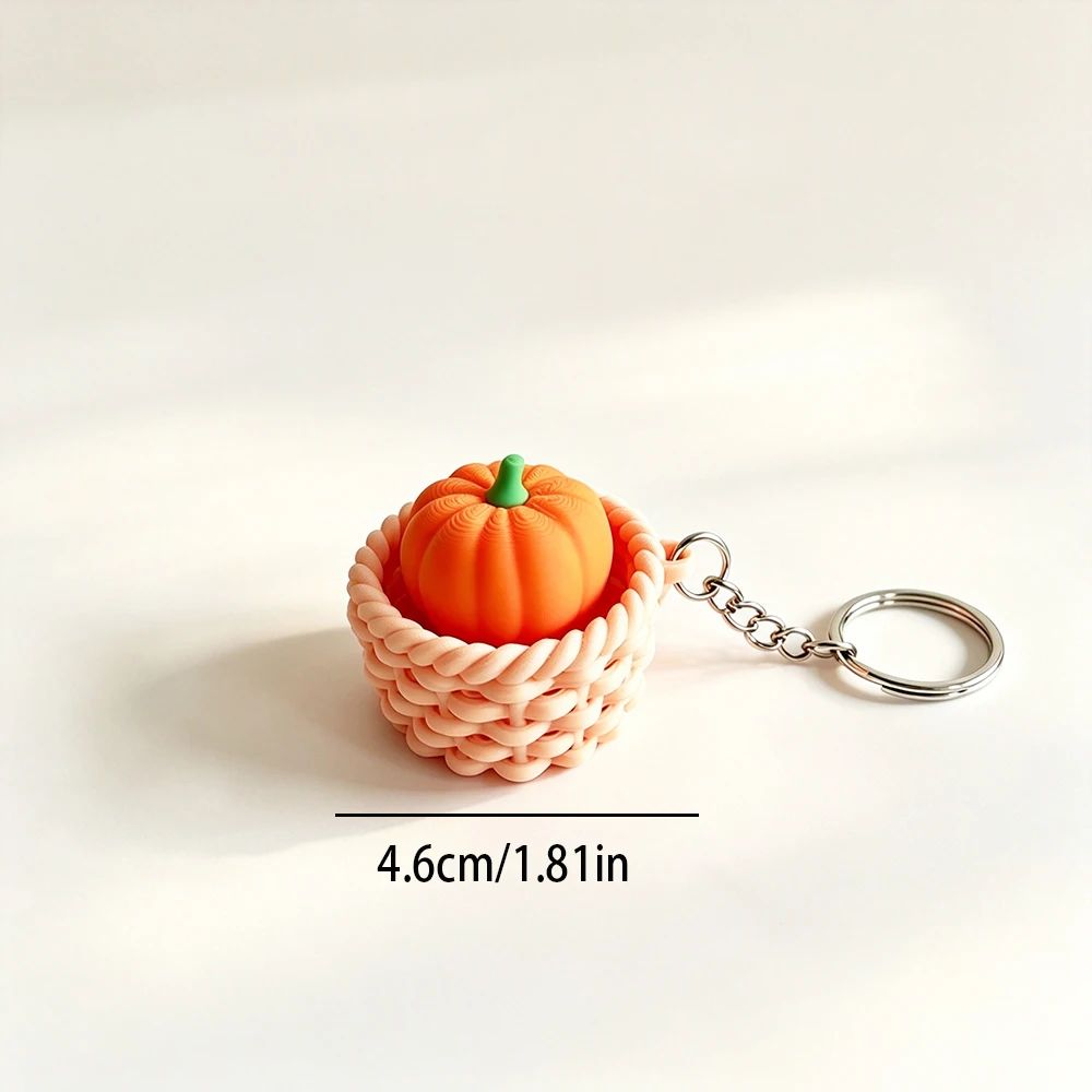 Clickable Basket Pumpkin 3d Printing Decompression Button Backpack Hanging Car Accessories Multifunctional Unique Keychain