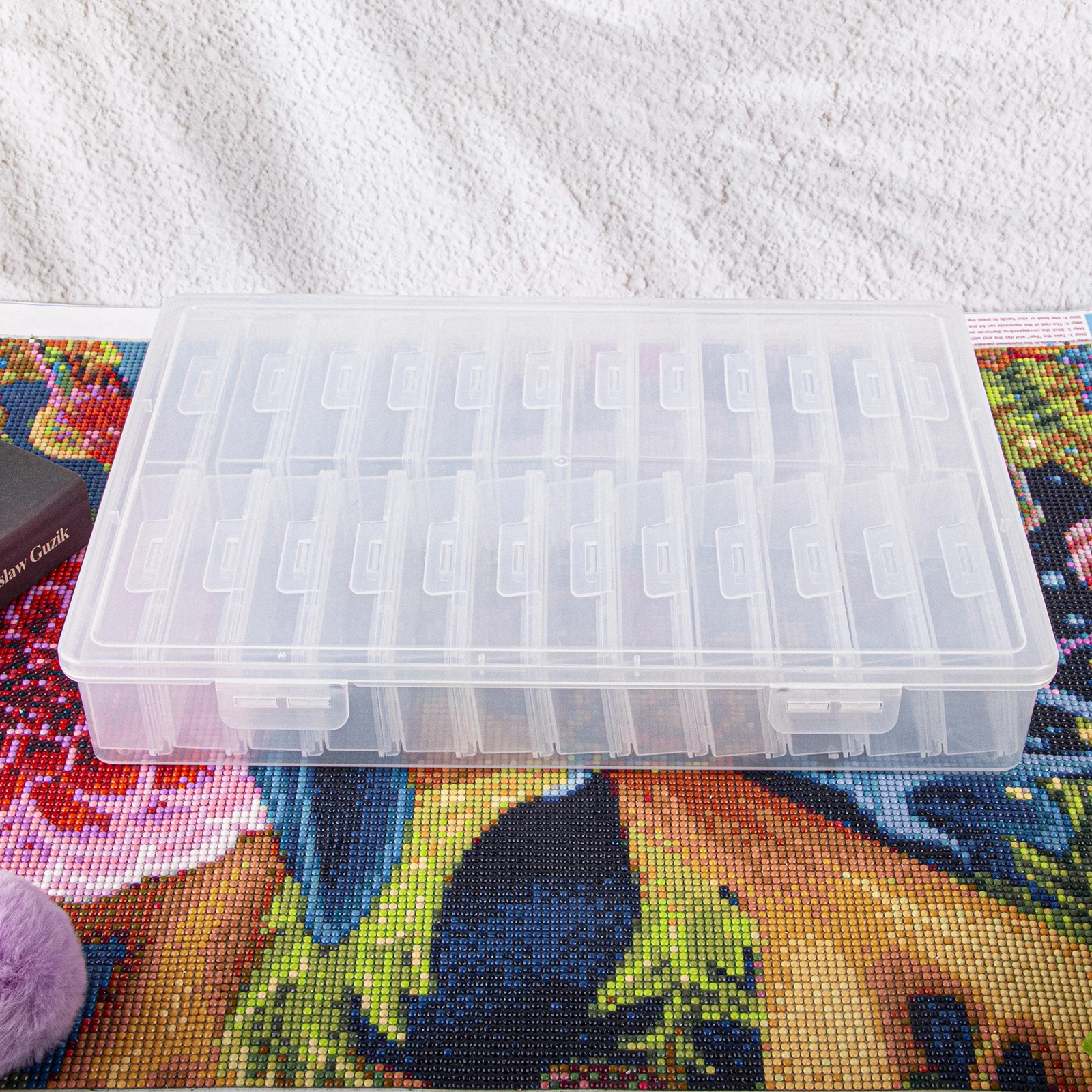 

1 набор из 24 коробки для хранения с сетками, подарочные каменные бусины для алмазной живописи, подходят для коробки для алмазной вышивки, рукоделия, хранилища