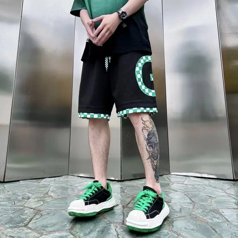 Casual Men's Short Pants Large G Letter Design Cotton Blend Fabric Summer Loose Fit Youthful Style D2253 Micro Stretch