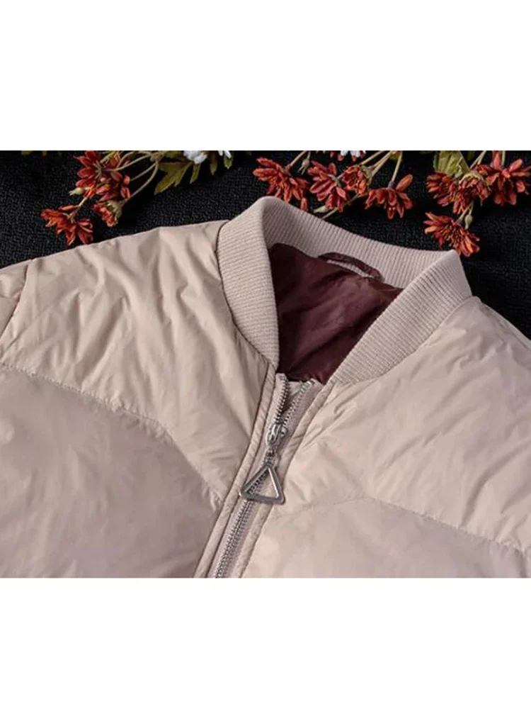 الشتاء طويل بطة أسفل السترات النساء كبيرة الحجم الدافئة معطف سميك الخريف المعتاد جيب سترة منفوخة #5