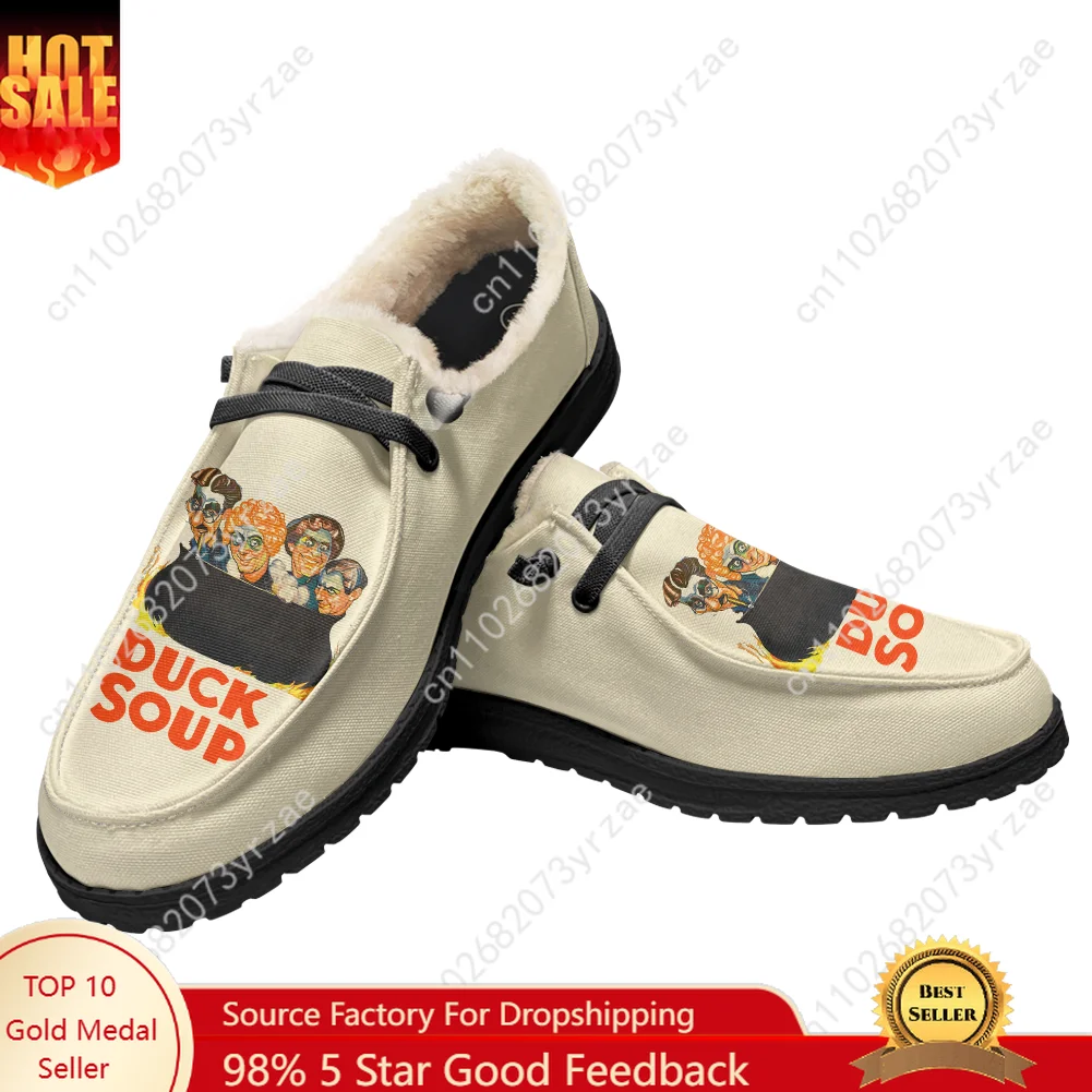 

Бархатные туфли на плоской подошве с утиным супом, мужская и женская теплая обувь для дома и улицы, легкая обувь с персонализированным модным принтом, обувь для пар на заказ