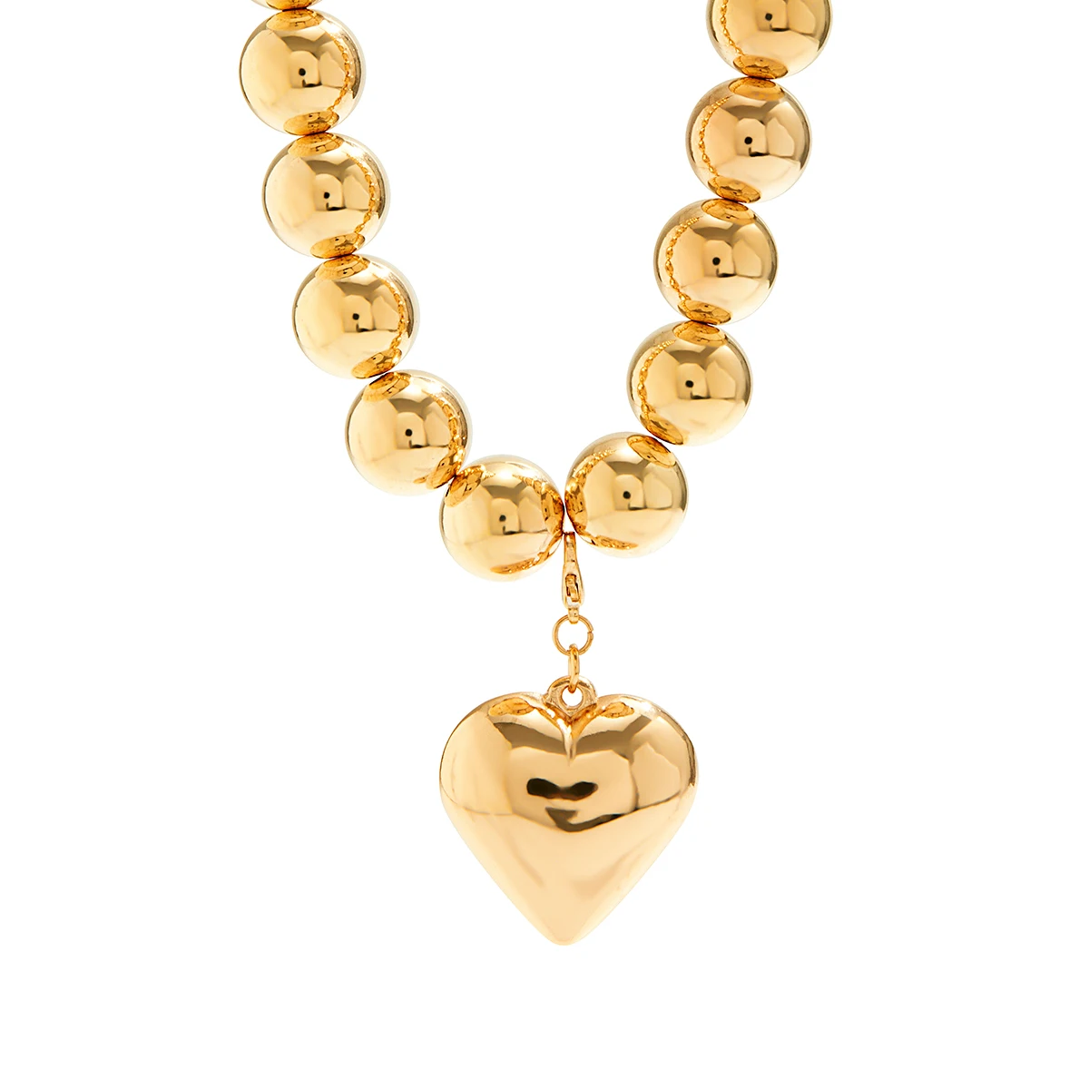 IngeSight.Z-collar con colgante de corazón de melocotón de Metal Punk para mujer, gargantilla con cuentas CCB de Color dorado Vintage, joyería de fiesta