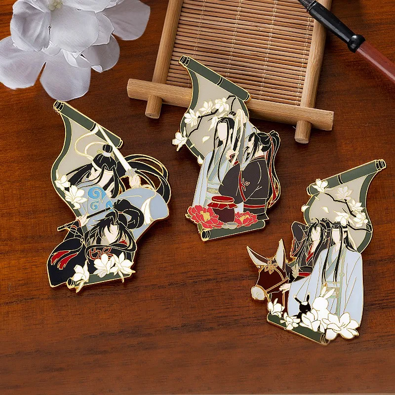 Official Mo Dao Zu Shi The Untamed Grandmaster of Demonic Wei Wuxian Lan Wangji Metal Badge Brooch Pin Collection Gifts