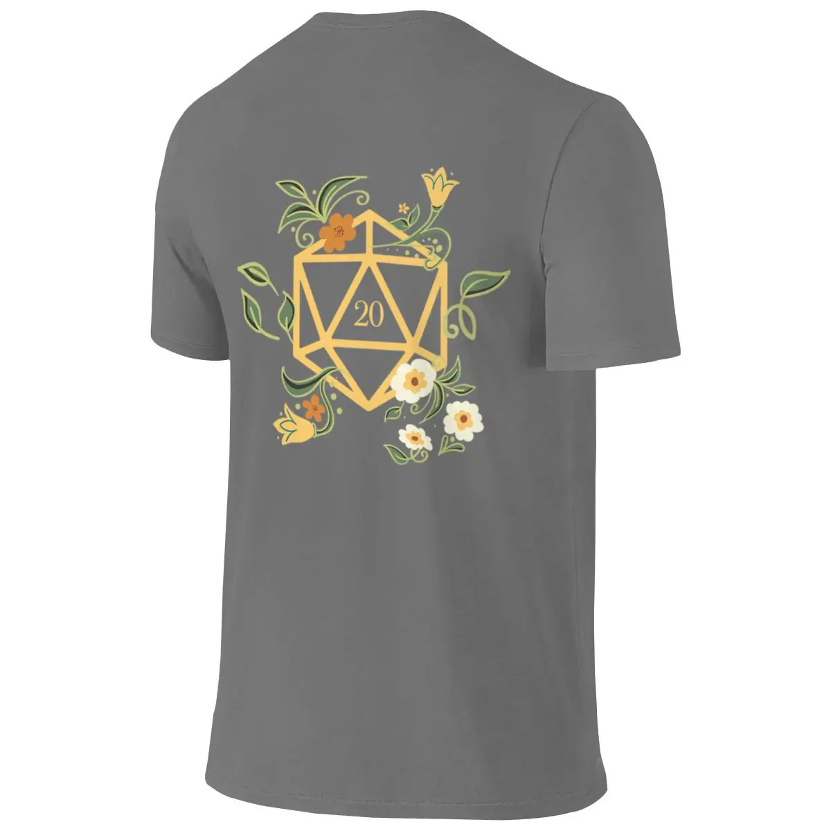 Plant Lovers Polyhedral D20 Dice Tabletop RPG Full Of Cotton Feeling Reversible T-shirt Korean Style Casual Original Basic Tee