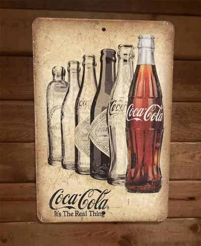 Letrero Metálico de Pared con Diseño Vintage de Coca-Cola, El Auténtico Coca-Cola