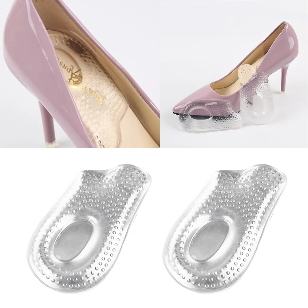 

Clear Gel Heel Cups Non Particle Insoles For High Heel Shoes Pain Relief Plantar Fasciitis Comfort Foot Care Support