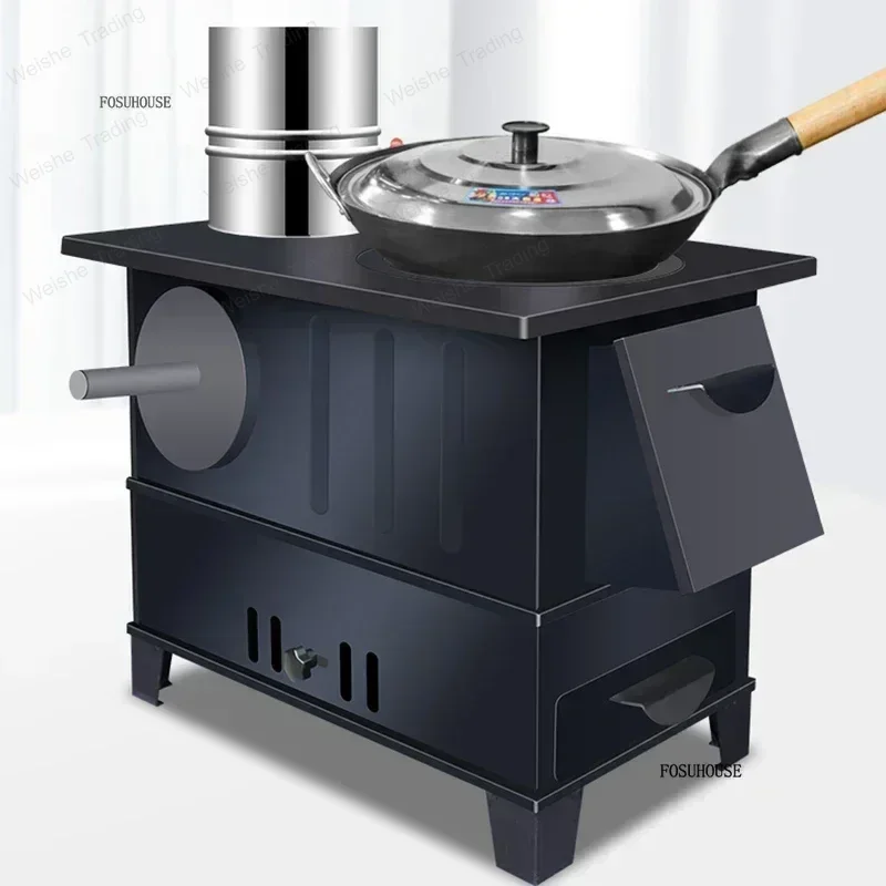 

Outdoor Chimeneas New Firewood Stove Burning Firewood Household Winter Indoor Heating Stove Smokeless Rural Fire Mobile Stove H