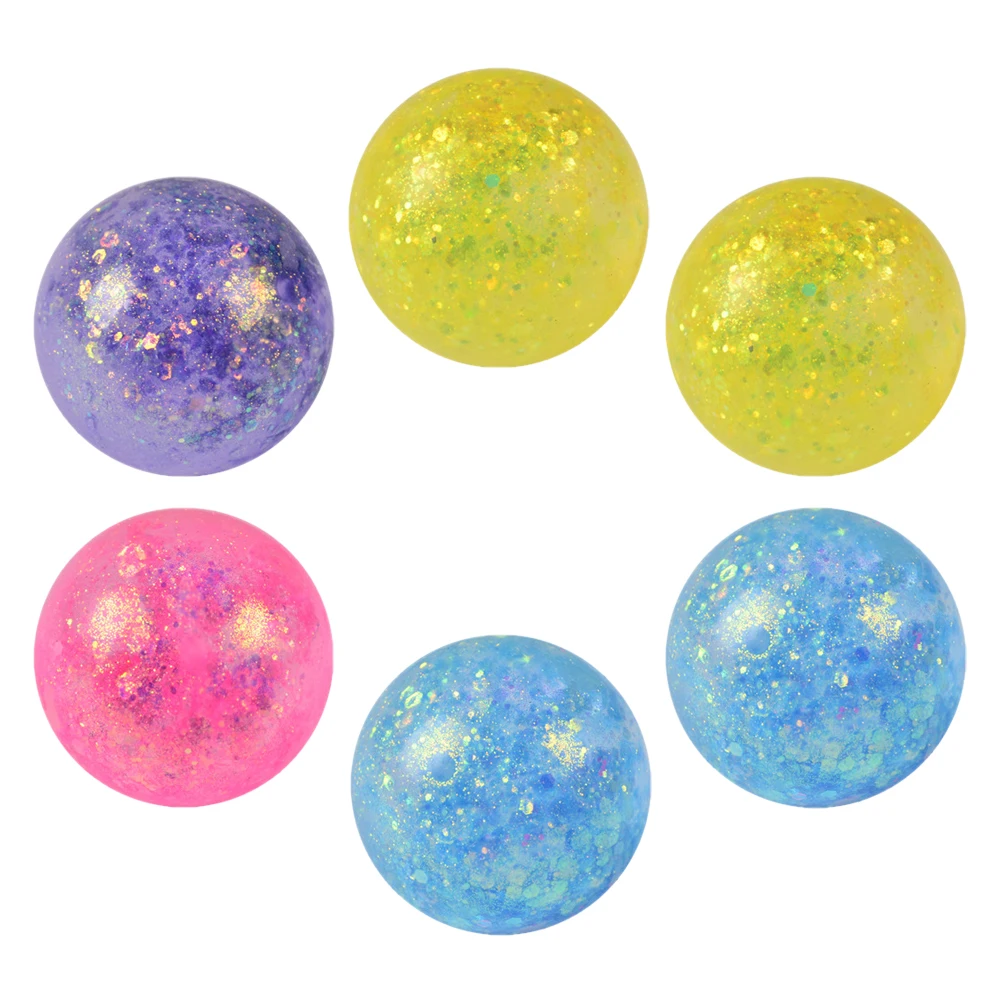 

6 Pcs Decompression Ball Sensory Toys Relaxing Colorful Stress Plastic Fidget Balls Relieving