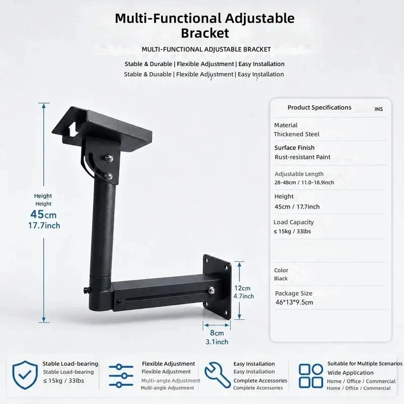 for Gen3 Adjustable Angle Telescopic Pipe Bending Bracket Spot Roof Wall Mount