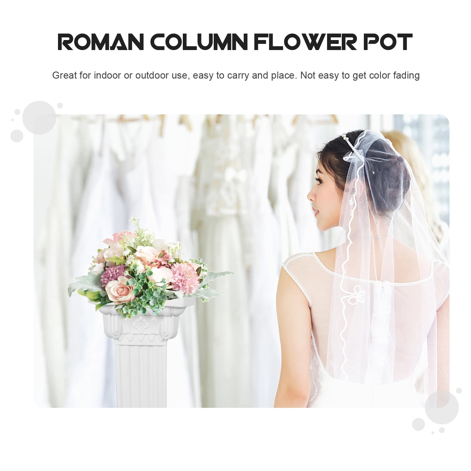 

1 Piece Roman Column Wedding Road Guide Plastic Pillar Statue Balcony Planters Decor Garden Party Flowerpot Holder