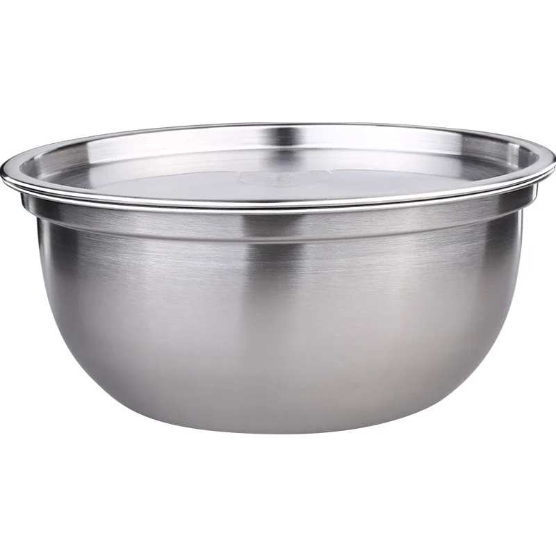 304 Stainless Steel Mixing Bowl Non-slip Nesting Mixing Bowl Set with Lid Mixing Bowl for Salad Cooking