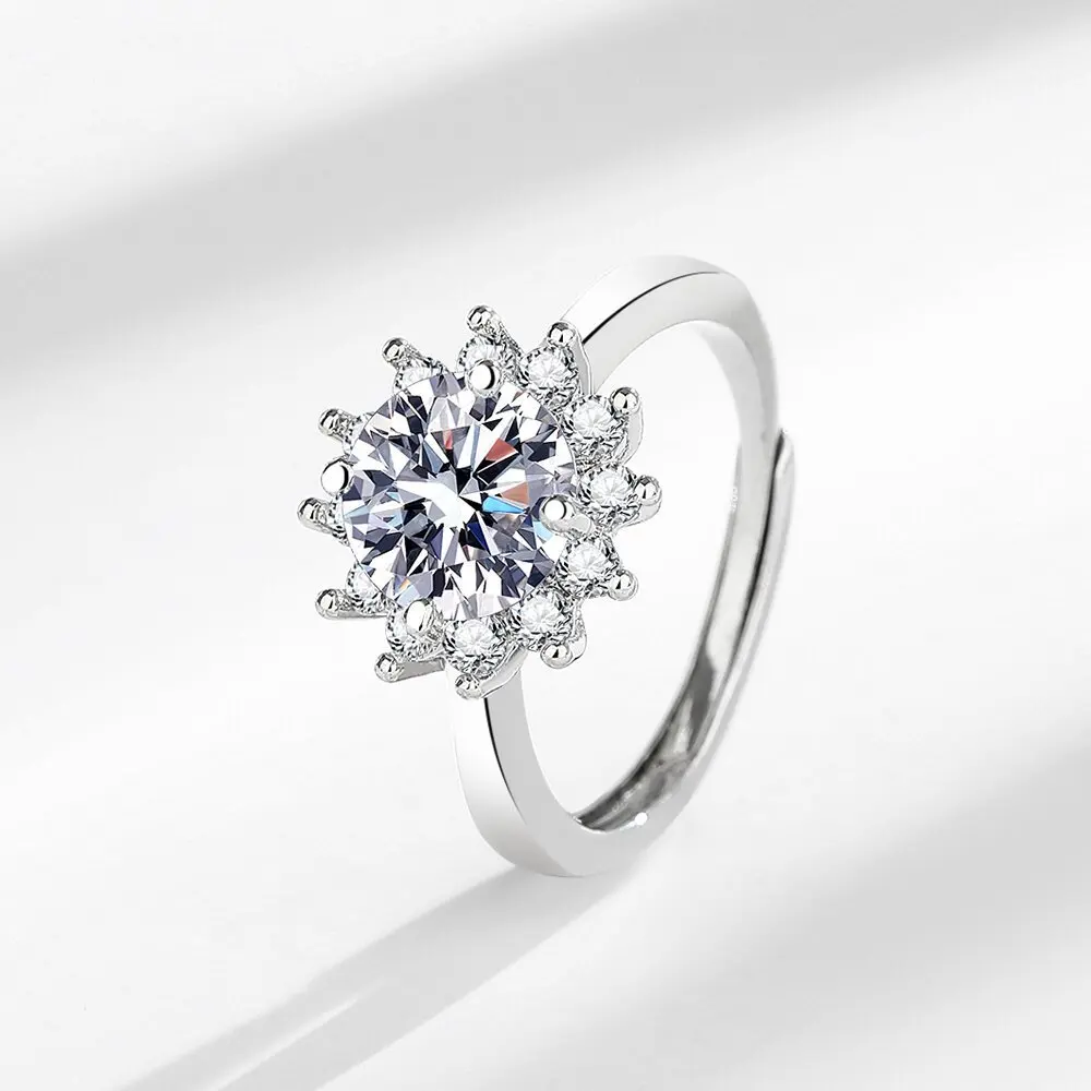 New 2ct Moissanite Ring 925 Sterling Silver Classic for Women Wedding Jewelry Engagement Charm Party Fashion Top Quality Ring