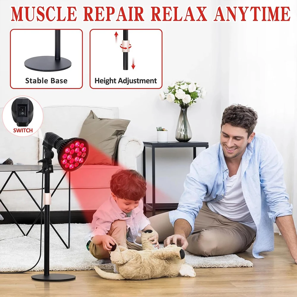 18 LEDs Led Light Therapy Infared,660nm Red 850nm Near Infrared for Face Body Skin Pain Relief