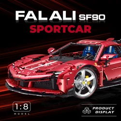 SF90 Model Sports Car Building Blocks 1:8 Scale Technical Bricks Car Desk Decoration Assembly High-tech Racing Toys For Kid Gift