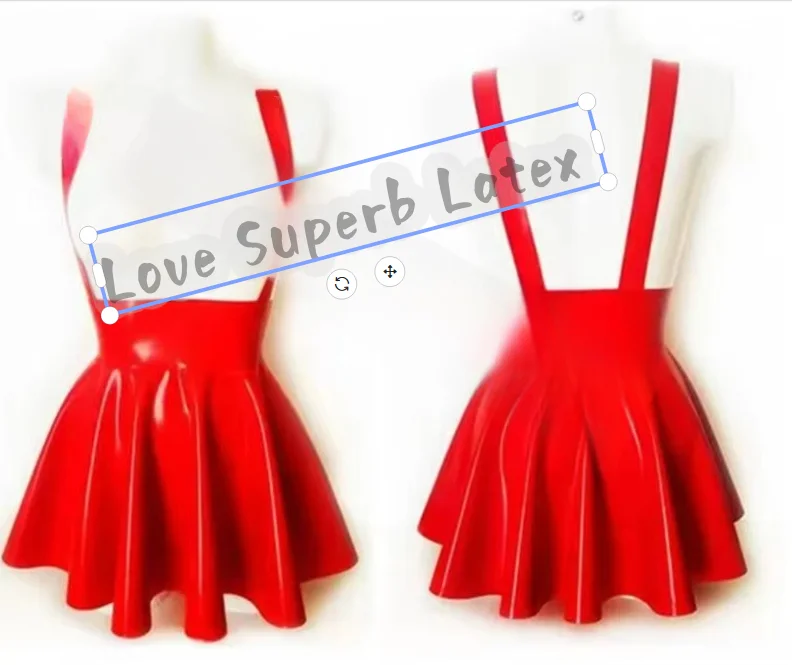 

Latex Long Suspender Skirt Women Sexy Natural Latex Rubber Dress Stretch Clubwear Custom