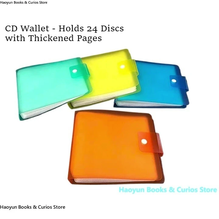 Suporte para CD/DVD para 24 discos - Estojo de armazenamento com 4 opções de cores, protege contra desgaste、 Organizador de discos portátil、 CD/DVD、 Carteira de discos