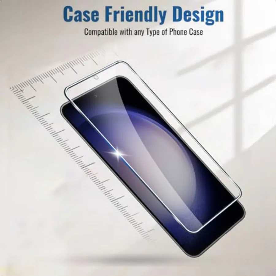 3+3 عبوات مصممة لهاتف سامسونج جالاكسي S23 واقي شاشة وواقي عدسة الكاميرا 9H هاردن جالاكسي S23 خلية من الزجاج المقسى Pho