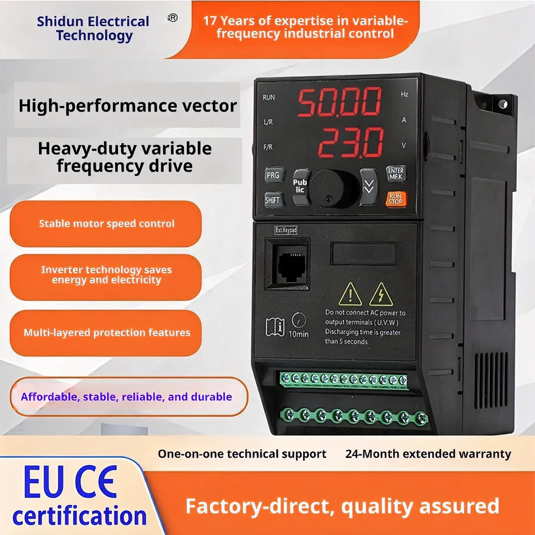 Variable Frequency Drive 220V 380V 0.75KW-5.5KW Three-Phase Motor Speed Controller Inverter for Industrial Applications