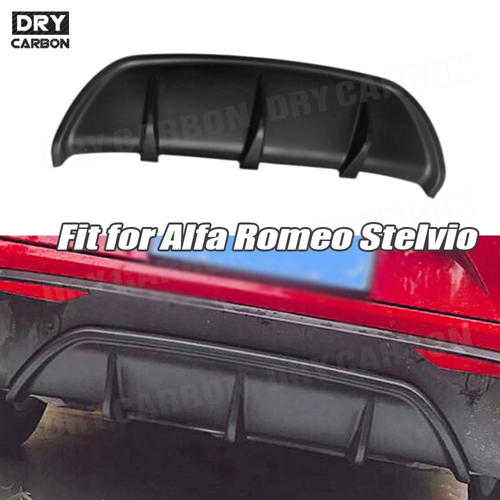 

ABS Material Rear Bumper Lip Diffuser For Alfa Romeo Stelvio 2017-2019 A Style Rear Hugger Plate Fender Cover