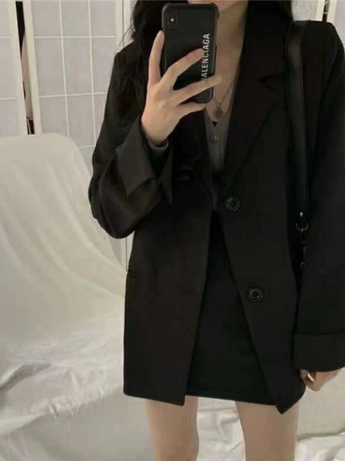 Chaqueta de Traje Estilo Coreano para Mujer, Talla ande, Casual, Entallada, Moderna, Ropa de Abrigo para Primavera y Otoño,...