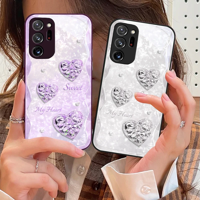 

Dreamy Three Hearts For Samsung M02 12 Note 8 9 10 20 A 01 A02 A03 Core 04 05 06 10 12 13 14 15 A16 glass Ultra phone case
