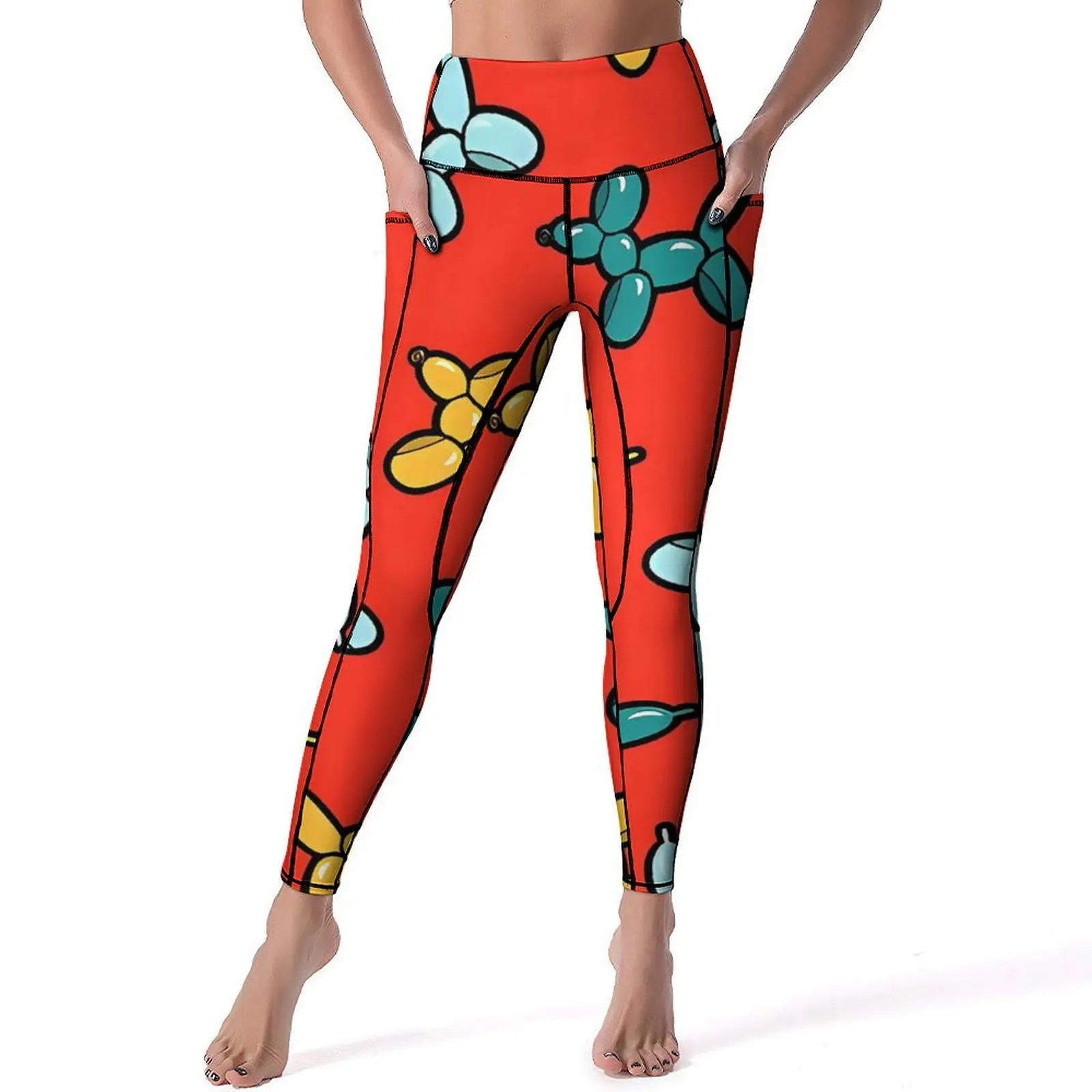 Balloon Dogs Animal Leggings  Running Yoga Pants Push Up Breathable Leggins Stretch Printed Sports Tights Gift